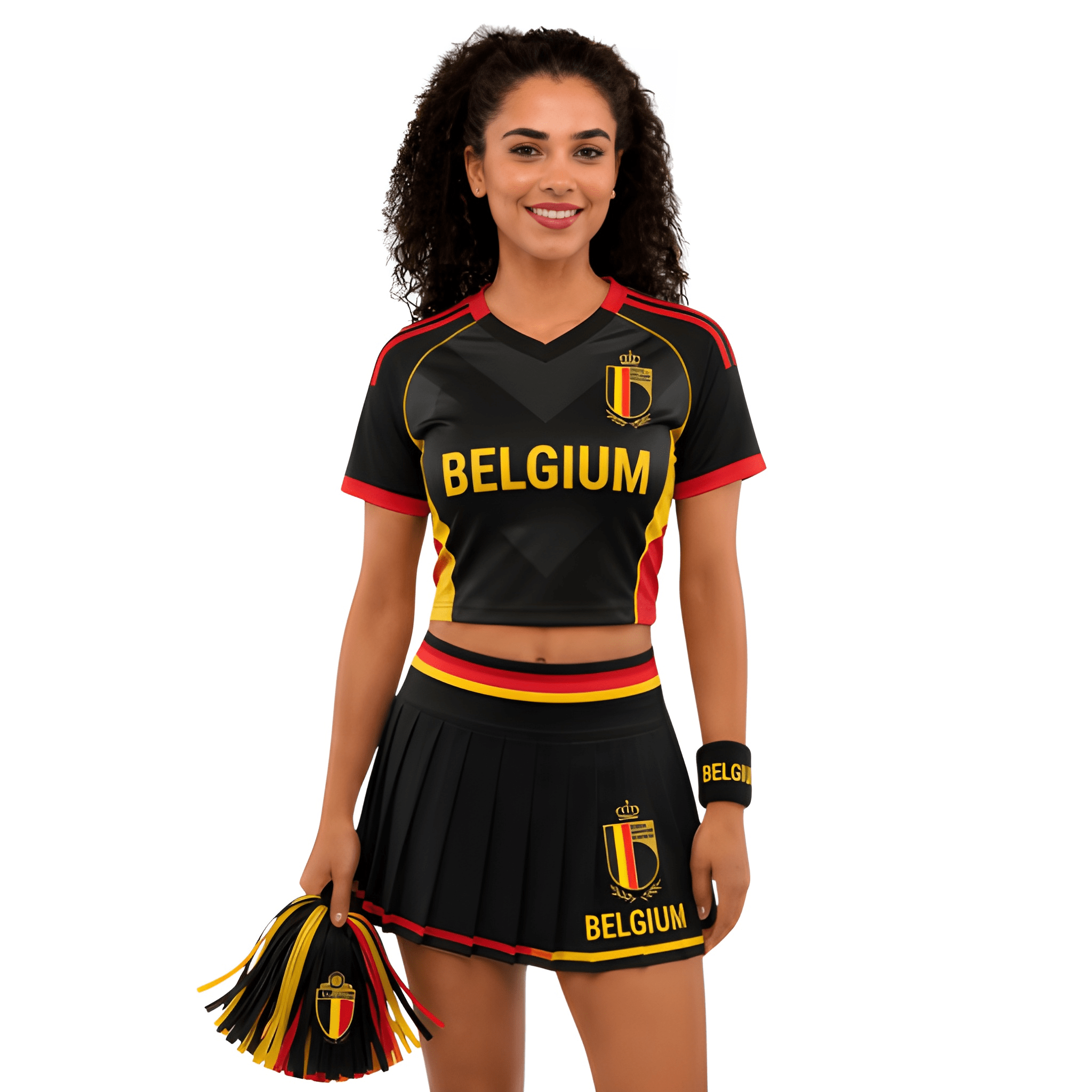 FIFA 2026 Belgium Football Themed Two Piece Skirt Set For Women