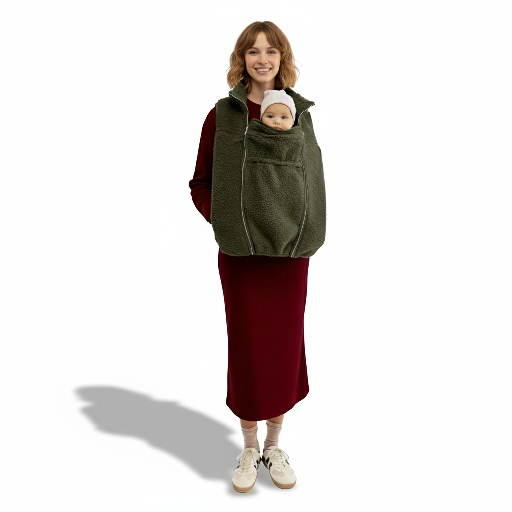 Soft Fleece Jacket For Moms With Baby Insert Panel