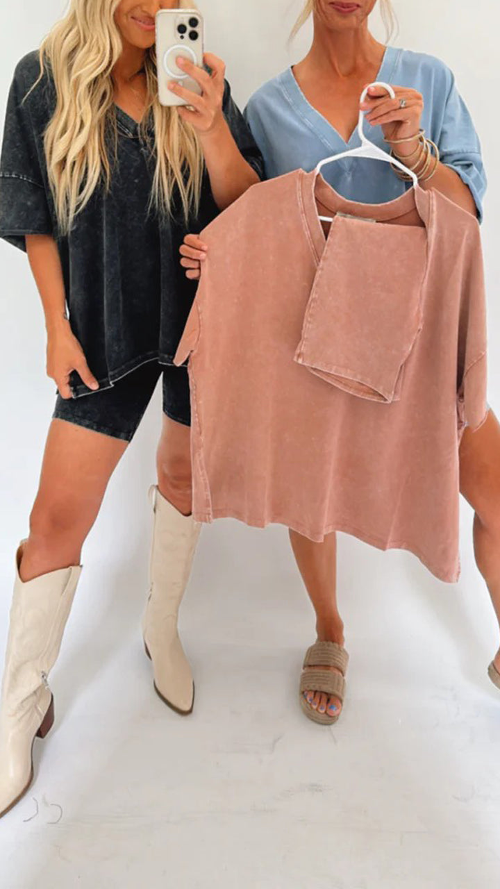 Summer Oversized Top And Shorts Set