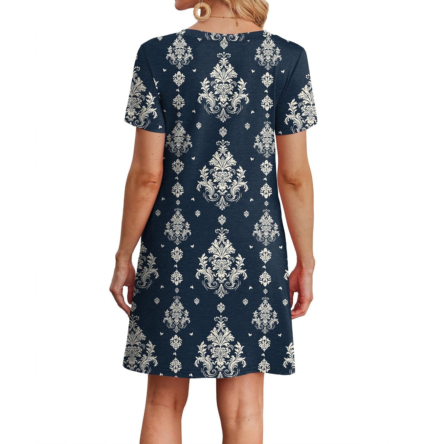 Boho Summer Loose T Shirt Dress With Pockets