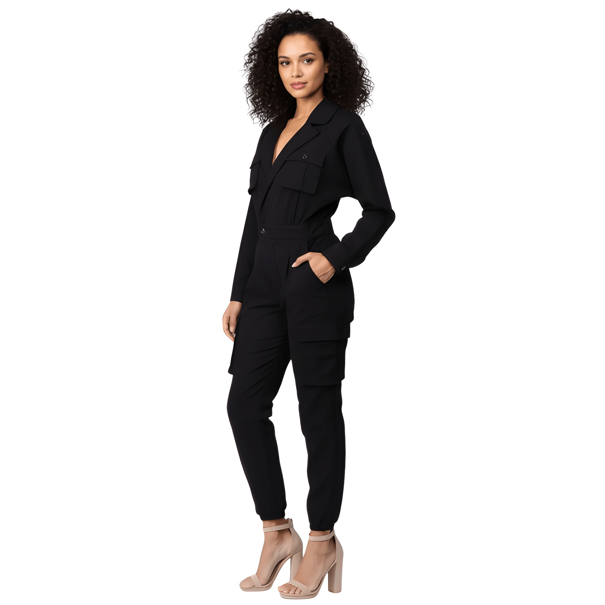 Denim Shasha Cargo Jumpsuit For Womens