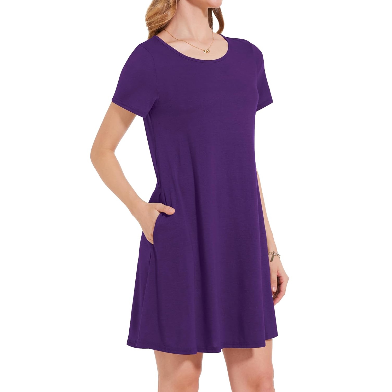 Floral Short Sleeve Summer Beach Dress With Pockets