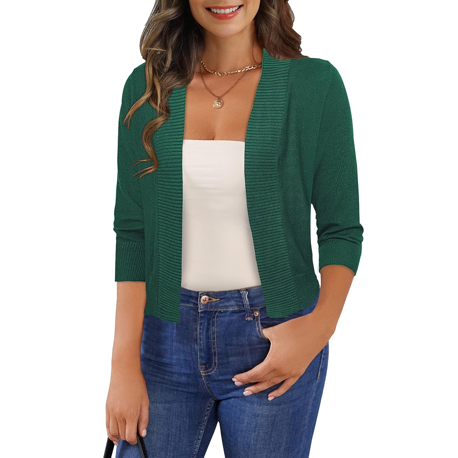 Casual Lightweight Knit Open Front Cardigan For Women