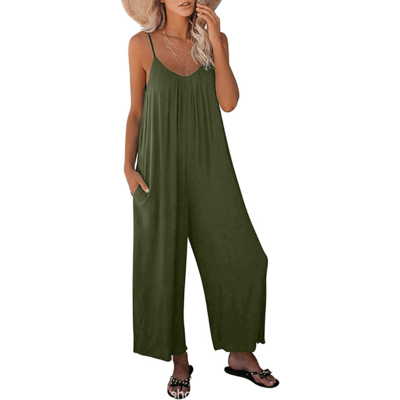 Ultimate Flowy Wide leg Jumpsuit with Pockets-Comfy Jumpsuits