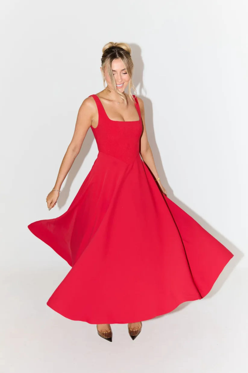 Wide Strap Seam Detail Dress