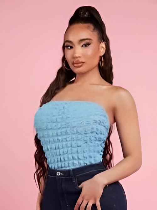 Strapless Solid Tube Bodysuit-Comfy Jumpsuits