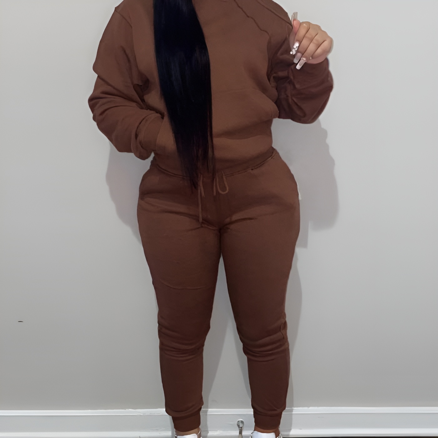 Minimalist Solid Color Sweatsuit Set for Women