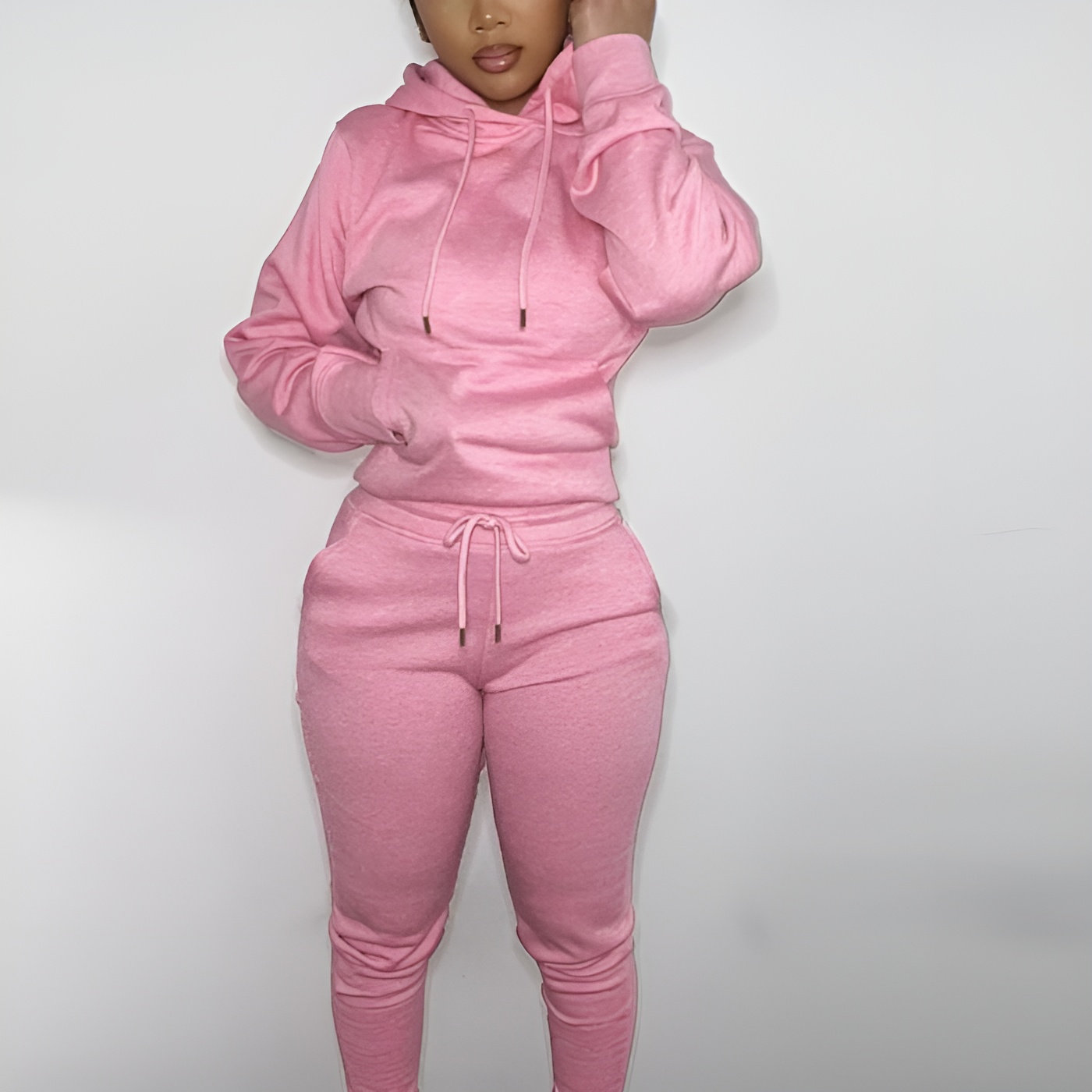 Minimalist Solid Color Sweatsuit Set for Women