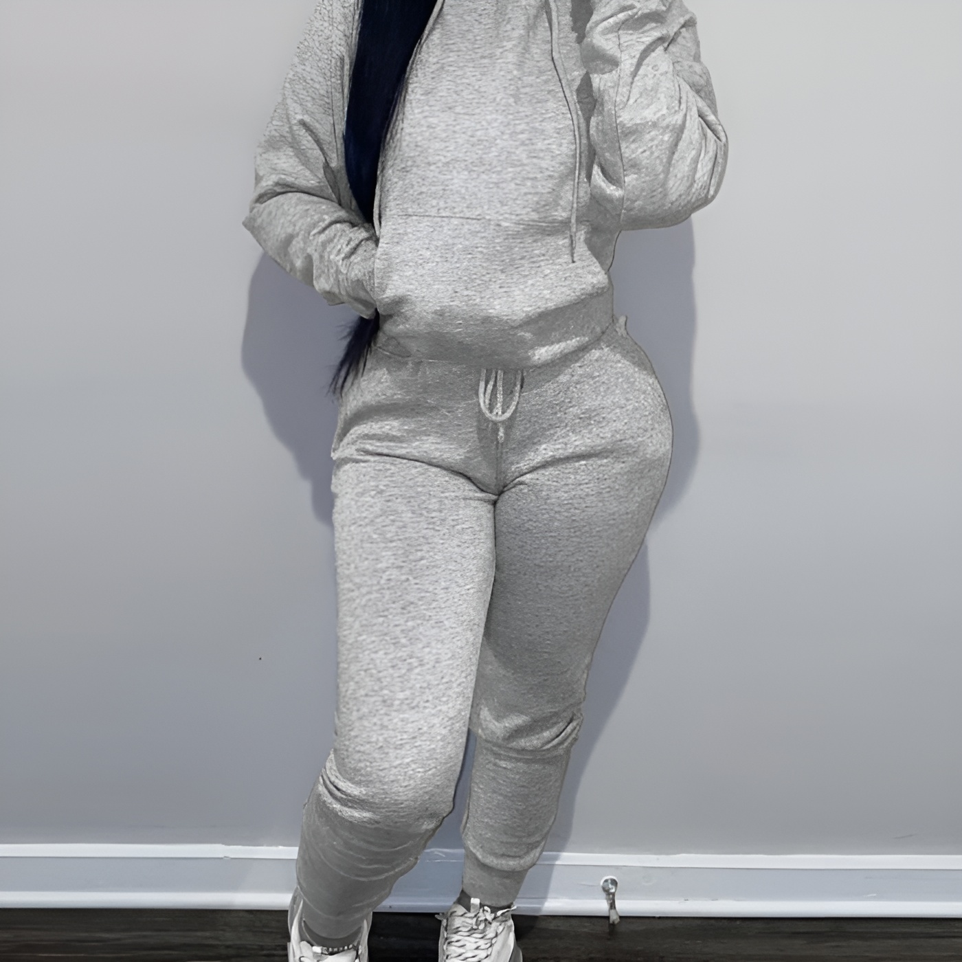 Minimalist Solid Color Sweatsuit Set for Women