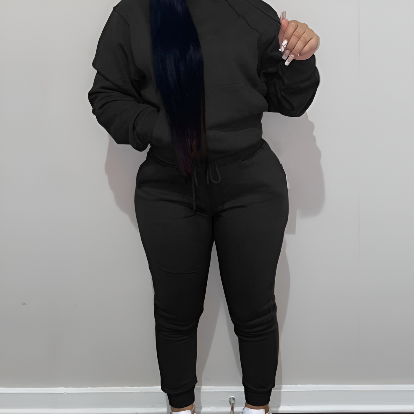 Minimalist Solid Color Sweatsuit Set for Women