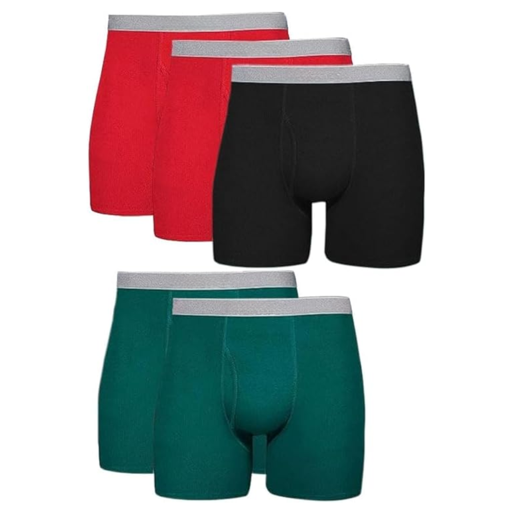 Pack Of 5 Men Moisture Wicking Cotton Boxer Briefs 
