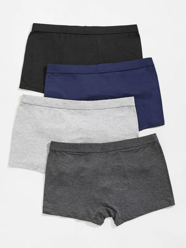 Pack Of 4 Solid Boxer Brief