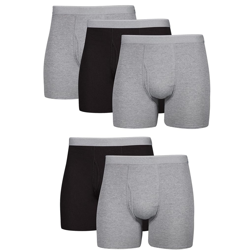 Pack Of 5 Men Moisture Wicking Cotton Boxer Briefs 