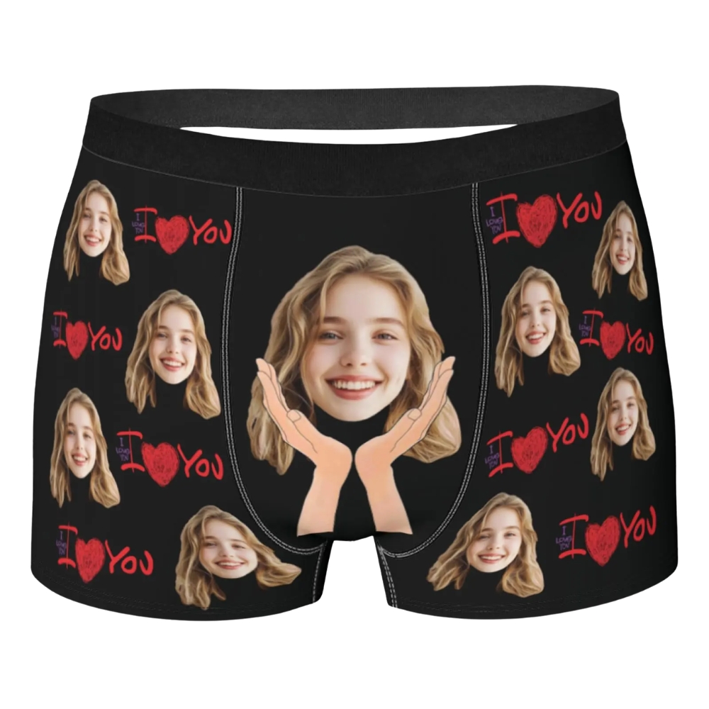 Send Photos, Personalized Underwear for Men with Face Custom Face Boxers Customized Boxer Briefs Funny Gifts for Him Husband