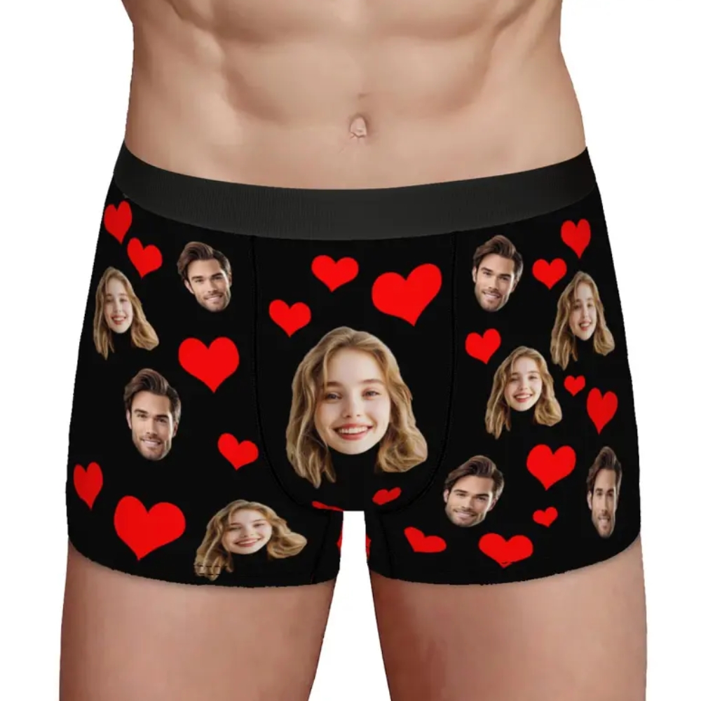 Send Photos, Personalized Underwear for Men with Face Custom Face Boxers Customized Boxer Briefs Funny Gifts for Him Husband