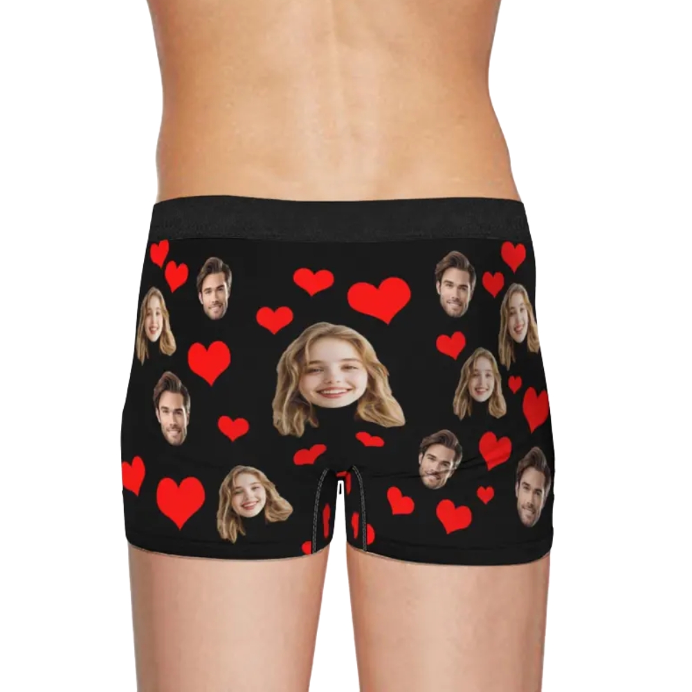 Send Photos, Personalized Underwear for Men with Face Custom Face Boxers Customized Boxer Briefs Funny Gifts for Him Husband