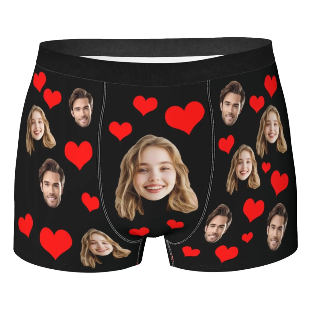 Send Photos, Personalized Underwear for Men with Face Custom Face Boxers Customized Boxer Briefs Funny Gifts for Him Husband