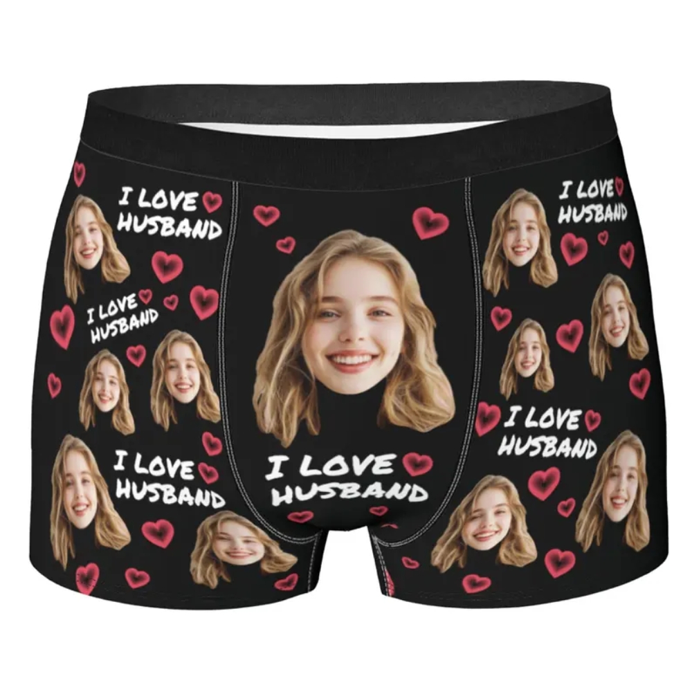Send Photos, Personalized Underwear for Men with Face Custom Face Boxers Customized Boxer Briefs Funny Gifts for Him Husband