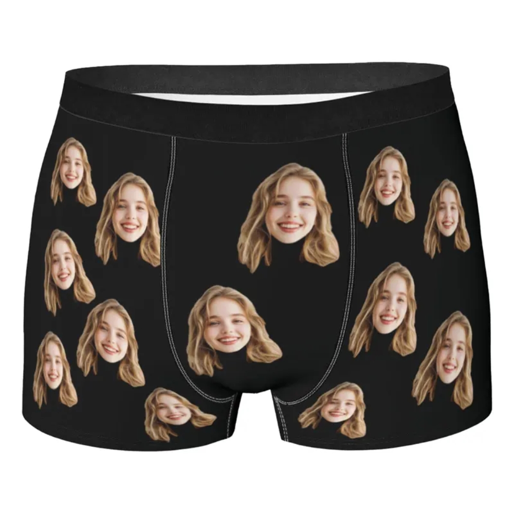 Send Photos, Personalized Underwear for Men with Face Custom Face Boxers Customized Boxer Briefs Funny Gifts for Him Husband