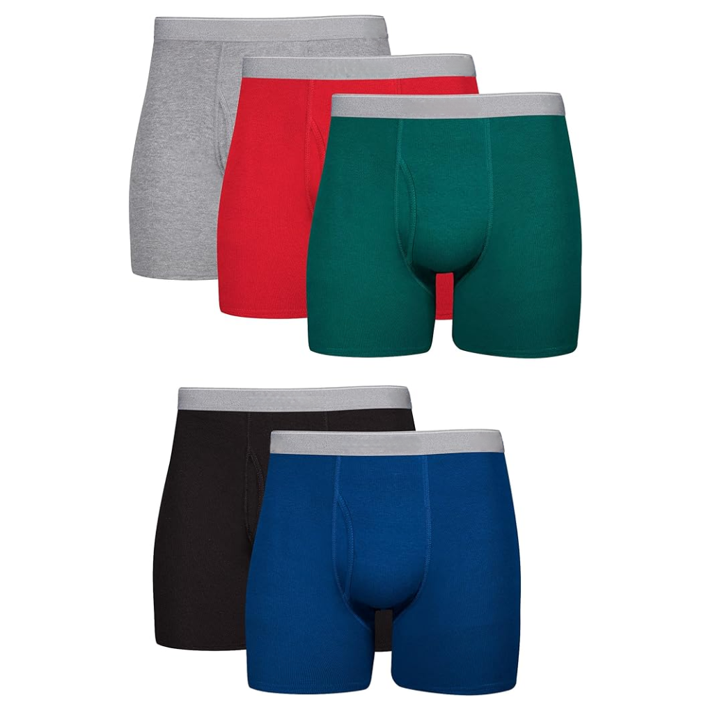 Pack Of 5 Men Moisture Wicking Cotton Boxer Briefs 