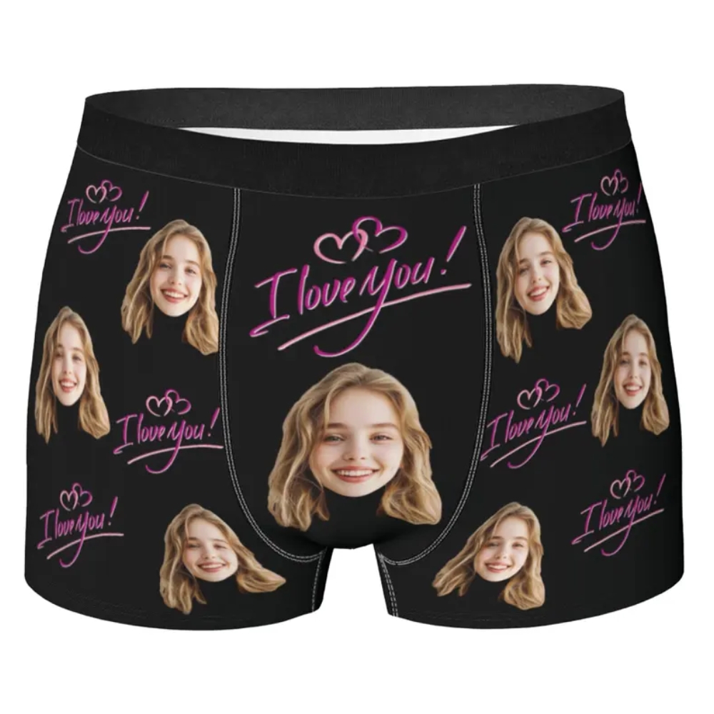 Send Photos, Personalized Underwear for Men with Face Custom Face Boxers Customized Boxer Briefs Funny Gifts for Him Husband