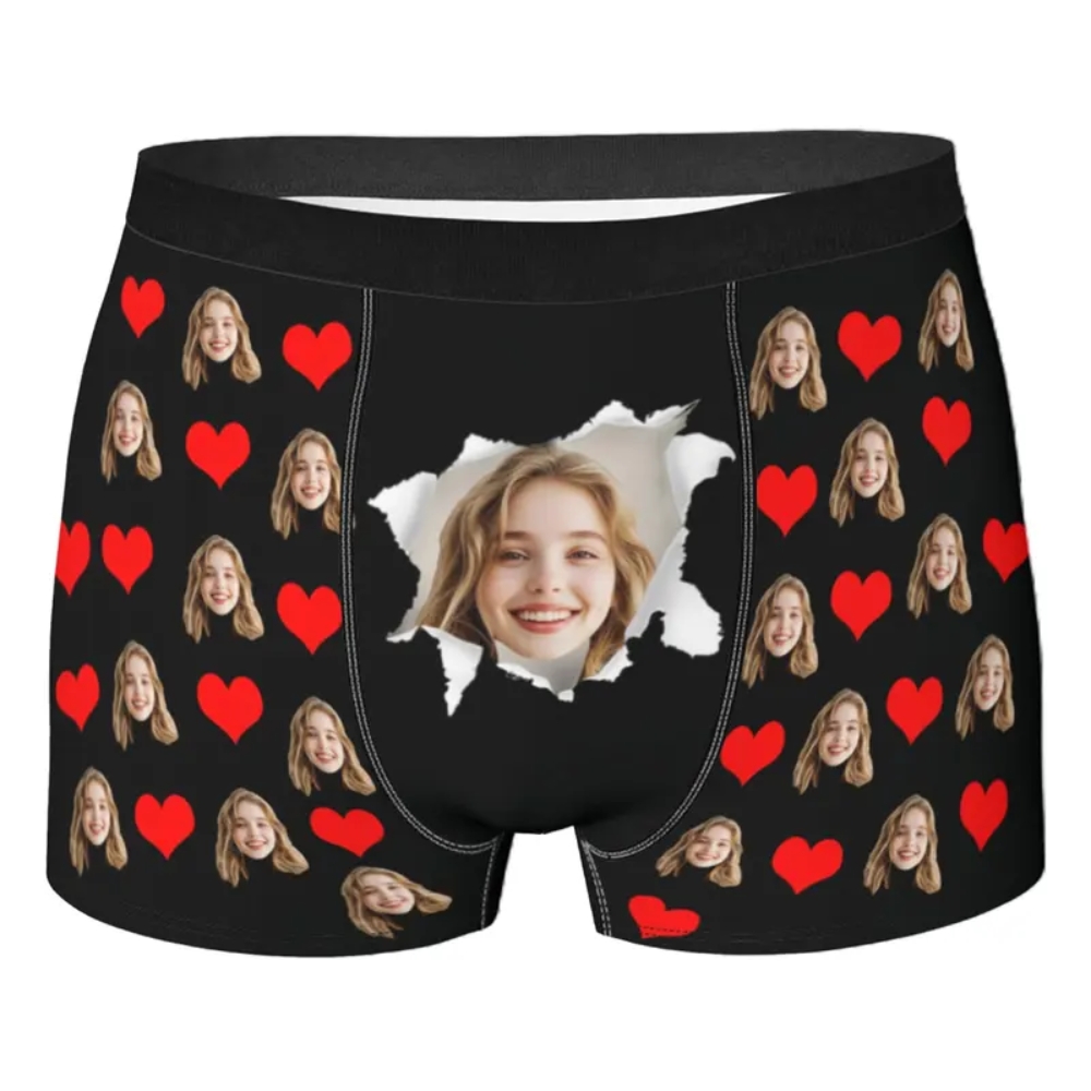 Send Photos, Personalized Underwear for Men with Face Custom Face Boxers Customized Boxer Briefs Funny Gifts for Him Husband