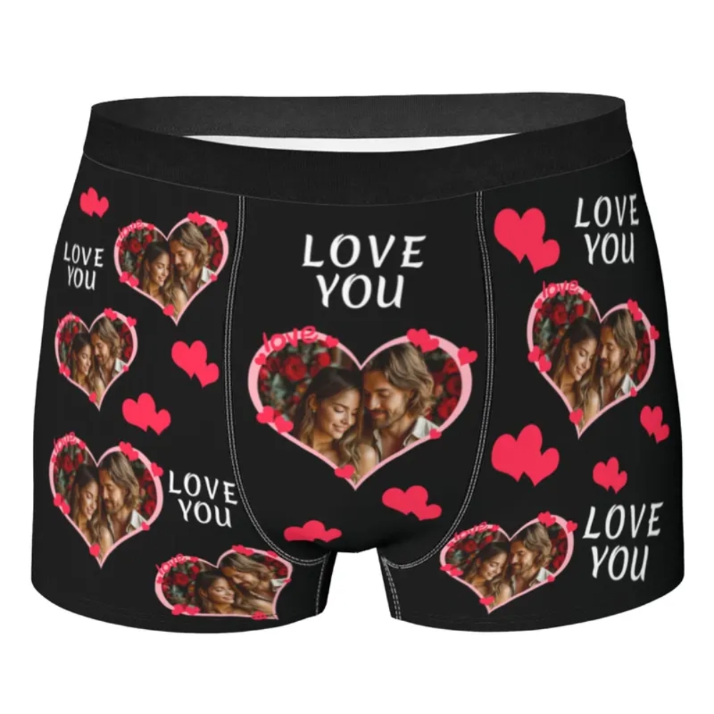 Send Photos, Personalized Underwear for Men with Face Custom Face Boxers Customized Boxer Briefs Funny Gifts for Him Husband