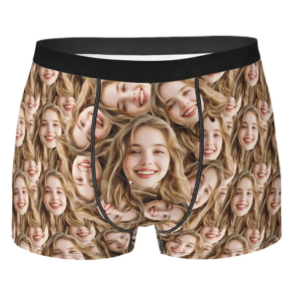 Send Photos, Personalized Underwear for Men with Face Custom Face Boxers Customized Boxer Briefs Funny Gifts for Him Husband