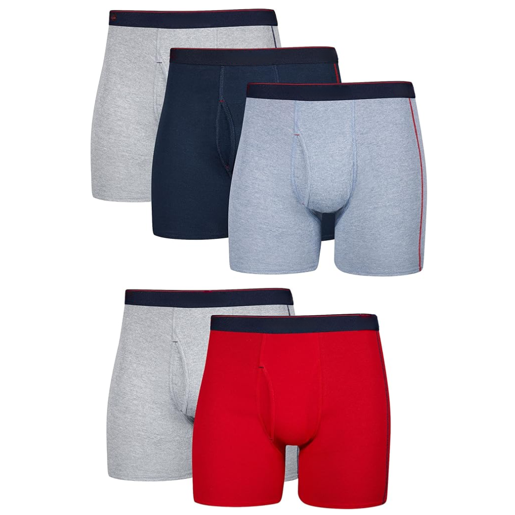 Pack Of 5 Men Moisture Wicking Cotton Boxer Briefs 