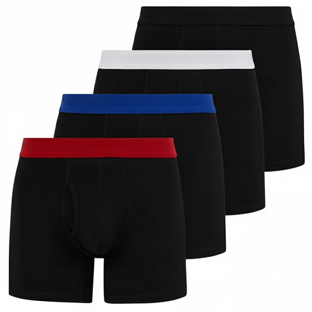 Mens Boxer Briefs Cotton Stretch Underwear for Men Pack of 4 Dri Fit Athletic