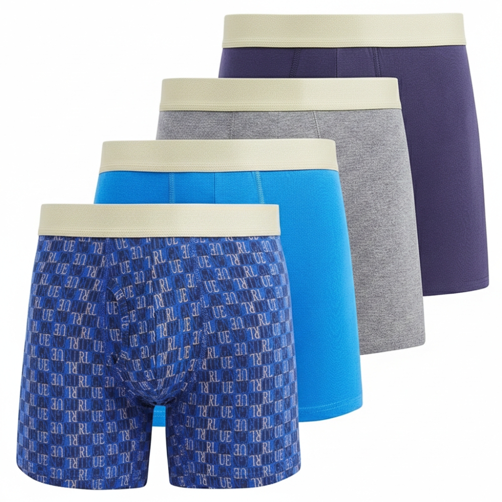 Mens Boxer Briefs Cotton Stretch Underwear for Men Pack of 4 Dri Fit Athletic