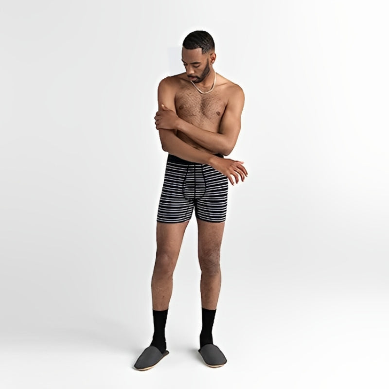 Striped Boxer Briefs With Built In Pouch