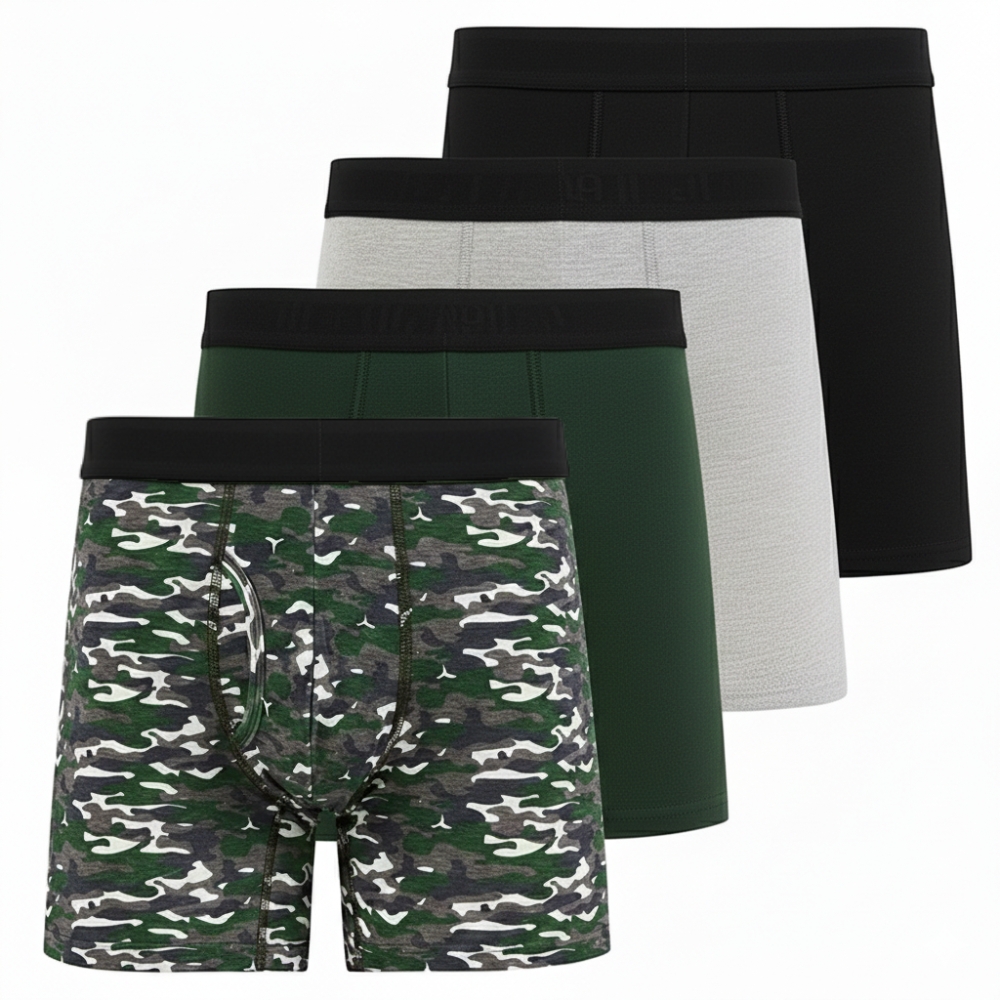 Mens Boxer Briefs Cotton Stretch Underwear for Men Pack of 4 Dri Fit Athletic