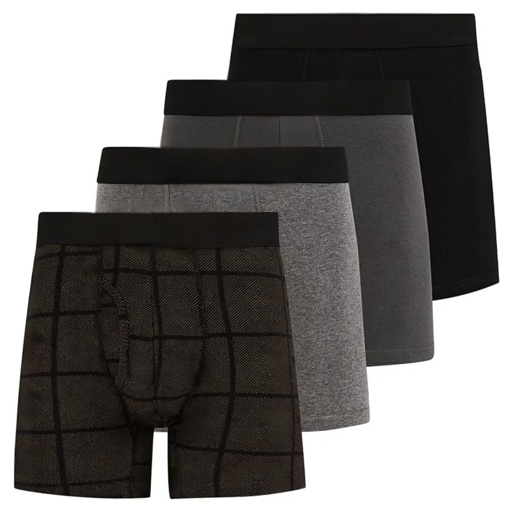 Mens Boxer Briefs Cotton Stretch Underwear for Men Pack of 4 Dri Fit Athletic