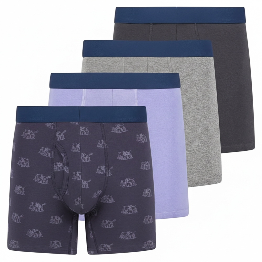 Mens Boxer Briefs Cotton Stretch Underwear for Men Pack of 4 Dri Fit Athletic