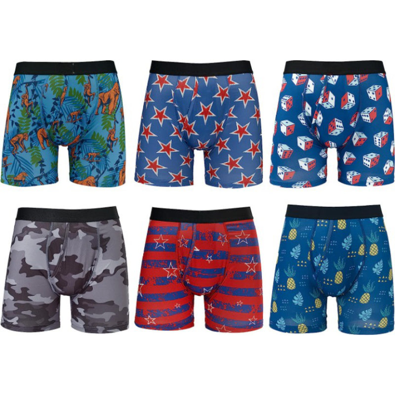Pack Of 6 Printed Lightweight Boxer Briefs