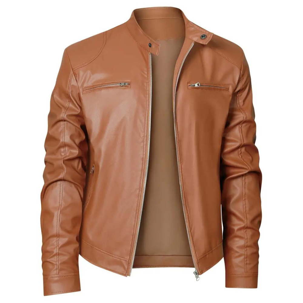 Classic Leather Motorcycle Jacket-Vacay Outfit