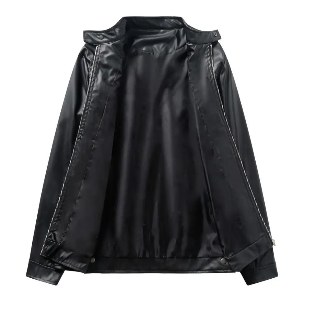 Classic Leather Motorcycle Jacket-Vacay Outfit