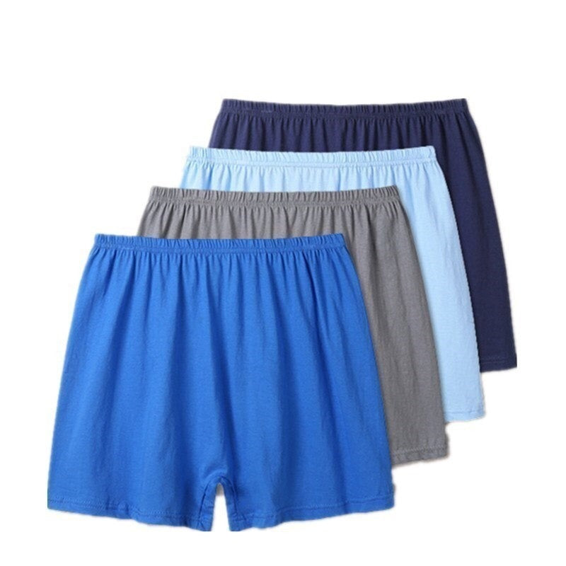 Men's Classic Cotton Boxer Shorts - 4 Pack (Solid Colors)