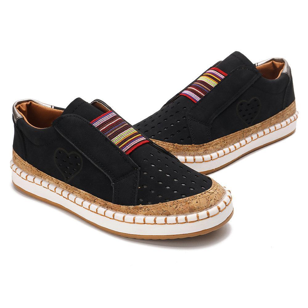 Women Casual Breathable Hollow Slip On Flat Loafers