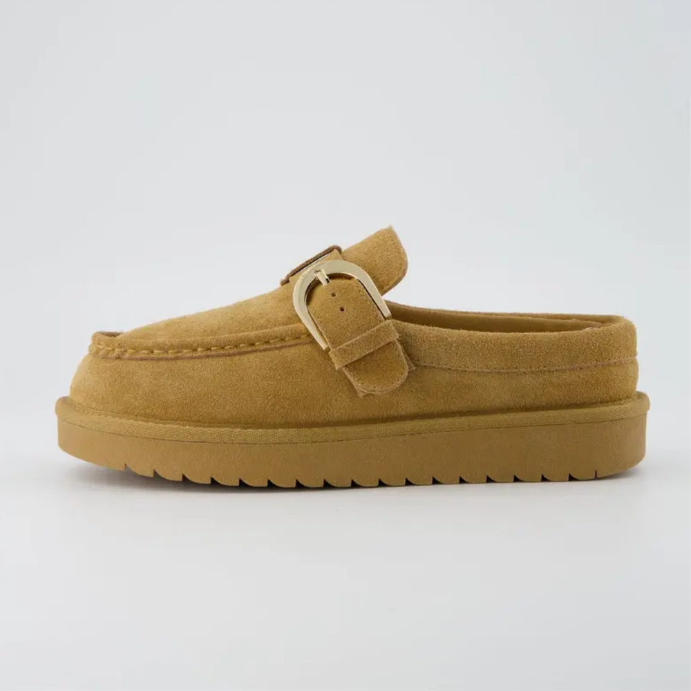 Origin Cozy Genuine Suede Loafer Slippers for Women - Leather Slip-On Moc Toe Clogs