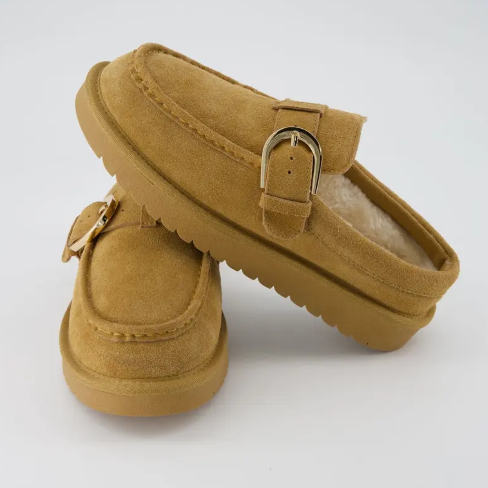 Origin Cozy Genuine Suede Loafer Slippers for Women - Leather Slip-On Moc Toe Clogs