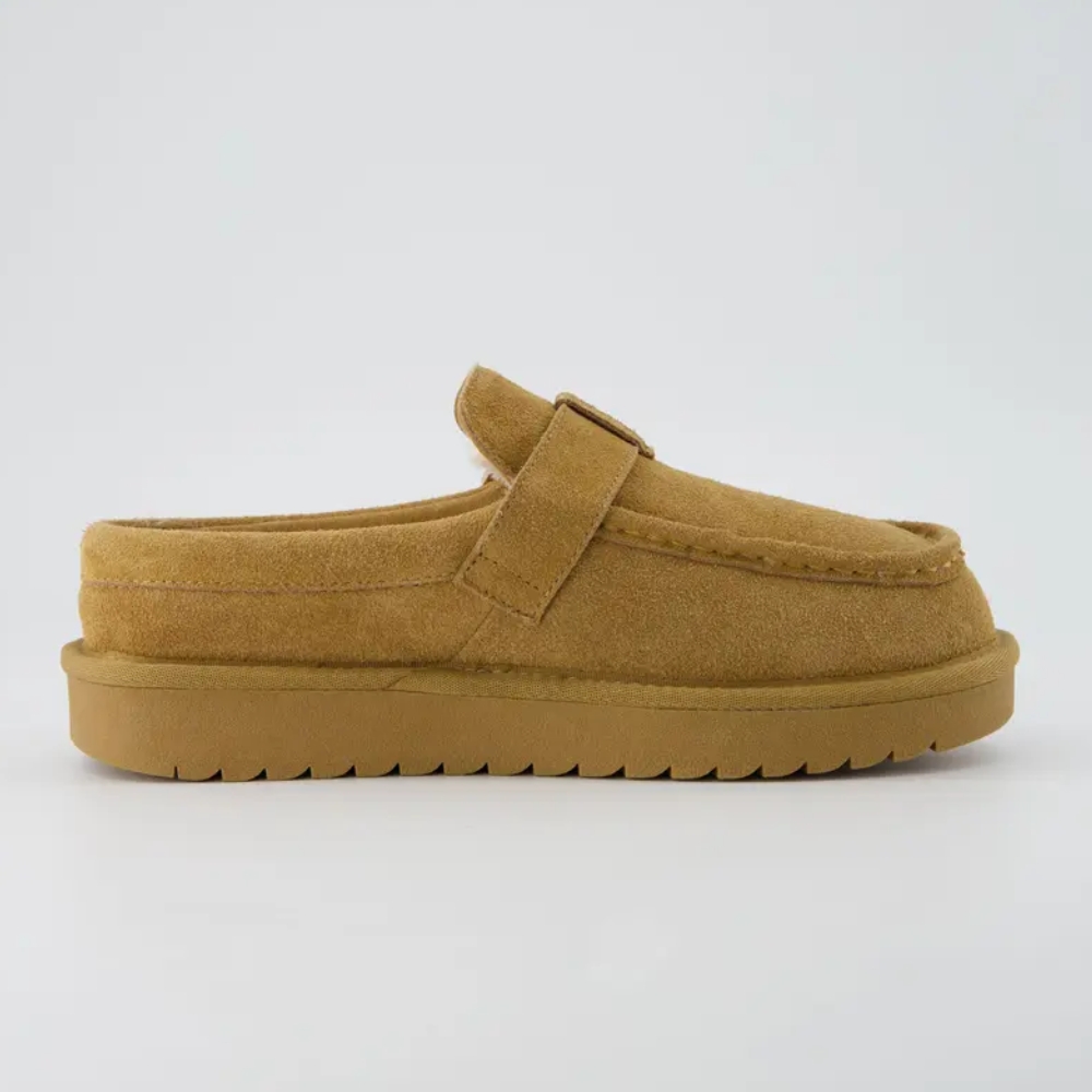 Origin Cozy Genuine Suede Loafer Slippers for Women - Leather Slip-On Moc Toe Clogs