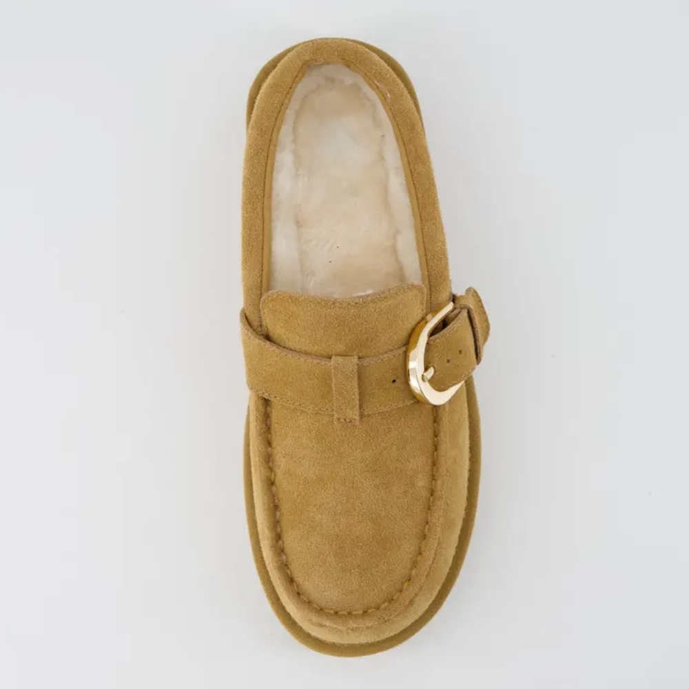 Origin Cozy Genuine Suede Loafer Slippers for Women - Leather Slip-On Moc Toe Clogs