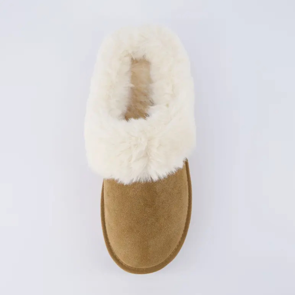 Women's Husky Suede Cozy Platform Mule | Genuine Suede, Faux Fur Lining, Memory Foam
