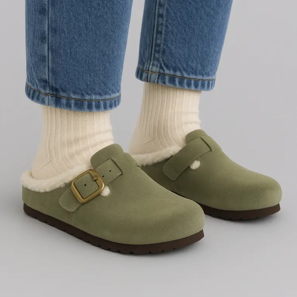 Women's Haven Cozy Leather Clogs – Genuine Suede Slip-On Women's Clogs