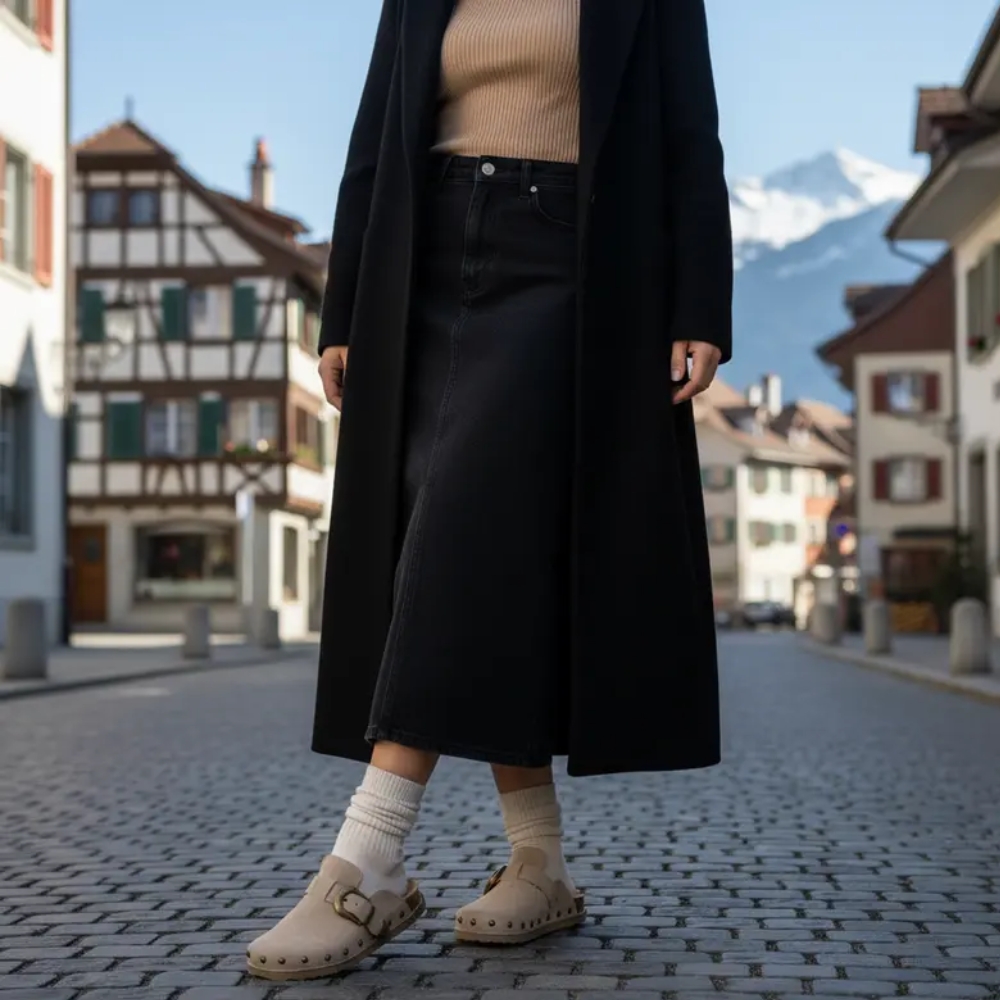 Women's Bronco Suede Studded Clogs - Genuine Leather Slip-On Clogs