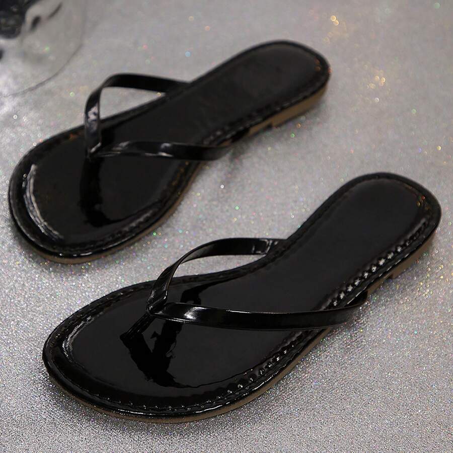 Lightweight Thong Strap Slip On Flat Sandals For Women Casual Outfit