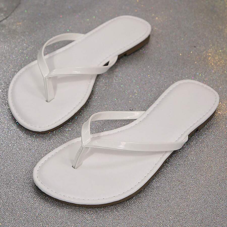 Lightweight Thong Strap Slip On Flat Sandals For Women Casual Outfit