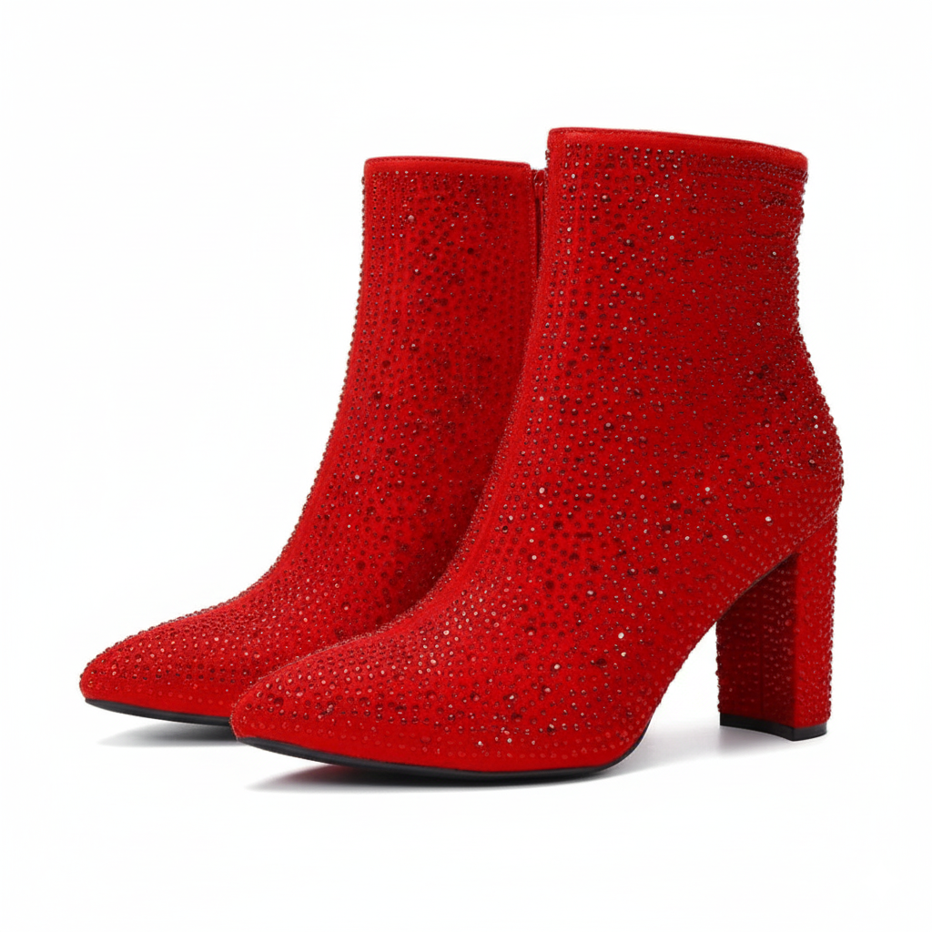 Rhinestone Embellished Chunky Sole Boots